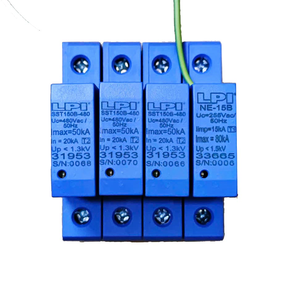 Bộ cắt sét 3 pha 50kA, 3xSST150B-480+NE-15B